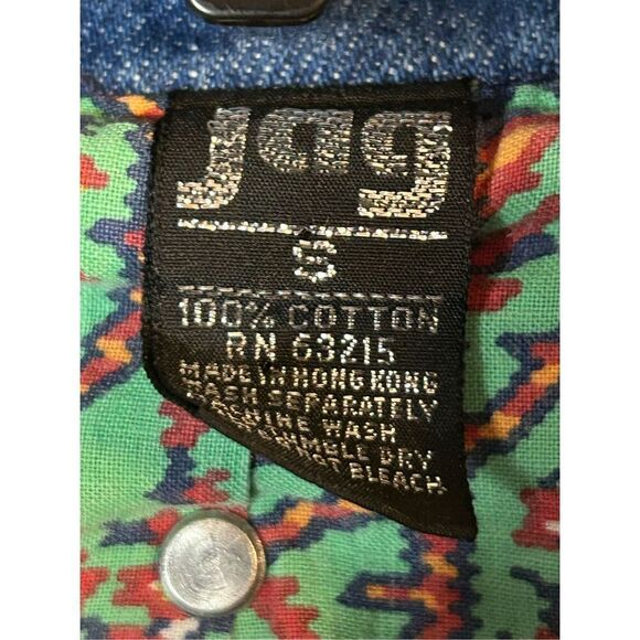 VTG 80s Jag Jean Studded Dolman Sleeve Bomber Denim Jean Jacket Grunge Sz Small - Picture 5 of 11